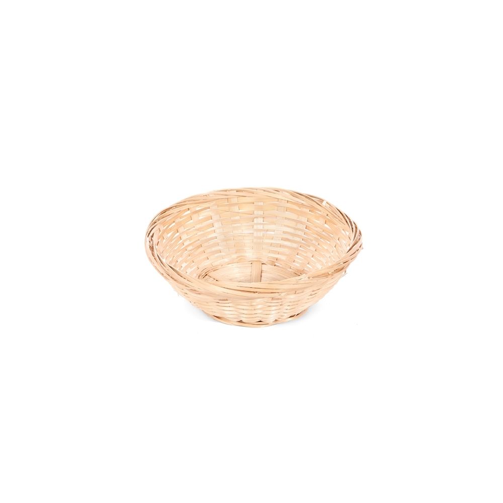 Handwoven Bamboo 6" Round Basket, Natural